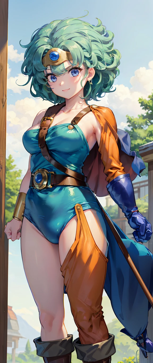 (Masterpiece, best quality, intricate details, 1sologirl) iron collar, arms behind back, iron cuffs, shackles, bound ((standing by wooden pole:1.2)) looking from above happy closed mouth