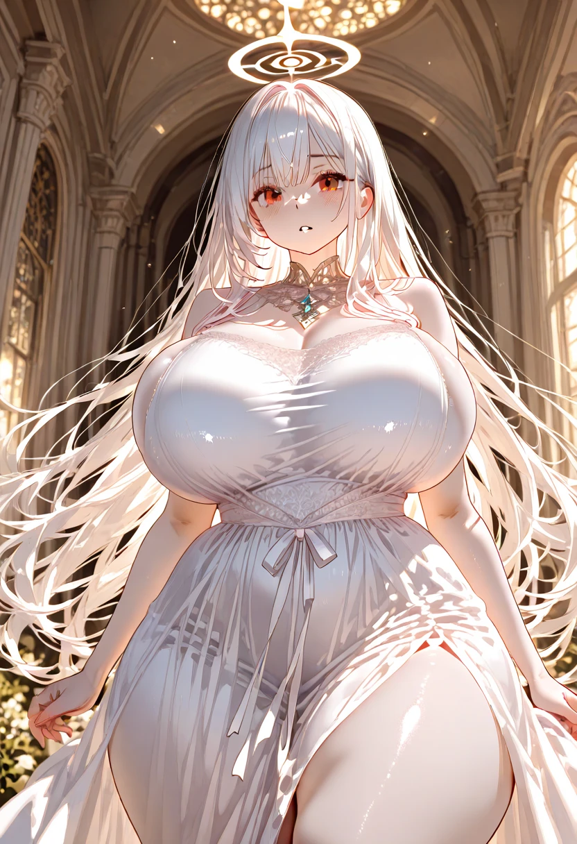 anime artstyle,Masterpiece,(Best Quality), (Super Detail),(Very Delicate and Beautiful),(Solo),((full body portrait)),full body,full body portrait,(detailed face and eyes),jewel-like beautiful eyes,((1 princess in a beautiful embroidery and jeweled rococo princess frilled ballgown)),((fantasy castle,outdoors,outside the castle)),((Crinoline,Long Train)),super detailed gorgeous princess ballgown,jeweled Gorgeous rococo princess frilled ballgown with long train,jeweled Gorgeous rococo princess frilled ballgown with long train,gorgeous rococo princess frilled ballgown with beautiful embroidery and jeweled,((large amount of straight hair,extremely voluminous Very Long straight Hair,Absolutely Long Straight Hair)),(((very gigantic boobs,cleavage))),long_gloves,extremely gorgeousfull hair ornament,bling-bling extremely gorgeousfull jeweled tiara,luxurious jewelry,full body portrait