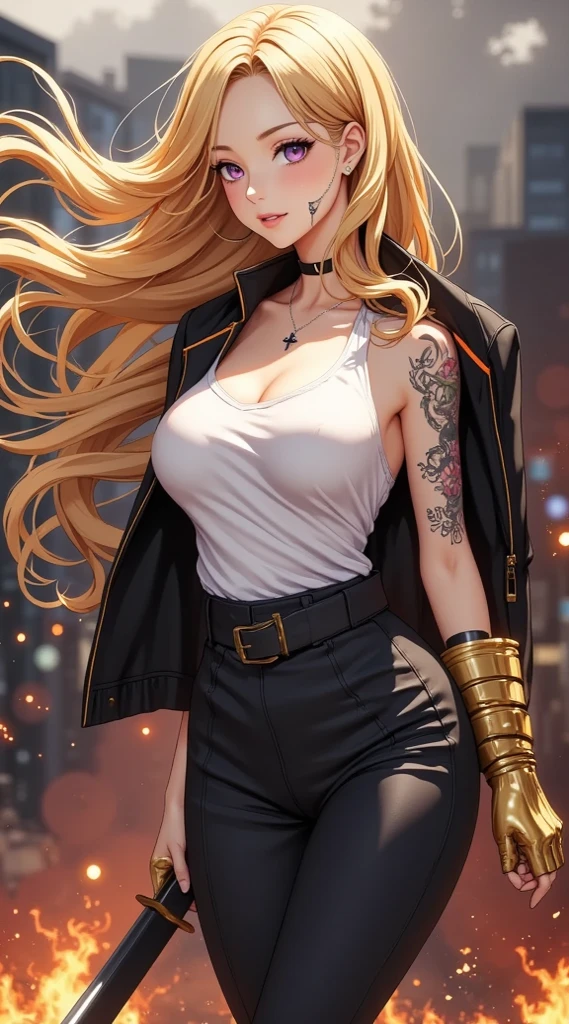 Embrace the allure of the Yellow-Haired Vampire Queen as she graces this haunting movie poster. Her hair, like spun gold, cascades around her as she embodies the enigmatic elegance of immortal beauty. The warmth of her amber eyes beckons, yet her ethereal presence hints at the darkness within. As she reigns over her vampiric domain, her captivating charm enthralls those who dare to witness her power. (Haunting movie poster, Spun gold hair), (Enigmatic elegance:1.3), (Ethereal presence:1.2), (Vampiric domain:1.2), (Captivating charm, Allure, Immortal beauty), inspired by the spellbinding artistry of Jasmine Becket-Griffith and Kinuko Y. Craft,(((milf))),solution, <lora:solution-overlord:0.6>