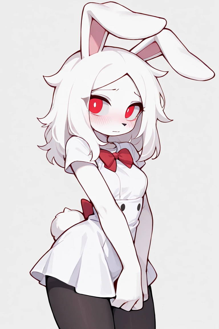 ((Masterpiece)), ((Best Quality)), (Very Detailed), ((Very Detailed)), 4K, (8K), very aesthetic, absurdres highres, 1 girl, (anthropomorphic Rabbit, furry, kemono:1.5), beautiful woman, tall, long eyelashes, athletic body, Flamenco dancers in red dresses dance passionately on stage. Sweat glistens on her body, and her movements are both supple and powerful. A spotlight shines on the dark background, bringing out the silhouettes of the audience. Warm colors and dramatic shadows emphasize the dancers' passion and tension. The movement of the dress adds dynamism and sharp concentration can be seen in the dancers' eye,