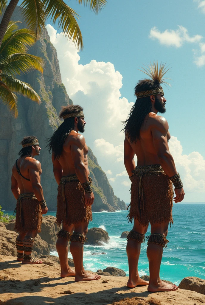 Make a gesture of "replacement", alternating hands from side to side. Point to the warriors of your tribe and then to the leader of Tribe B, sugerindo proteção em replacement de acesso à pesca.)