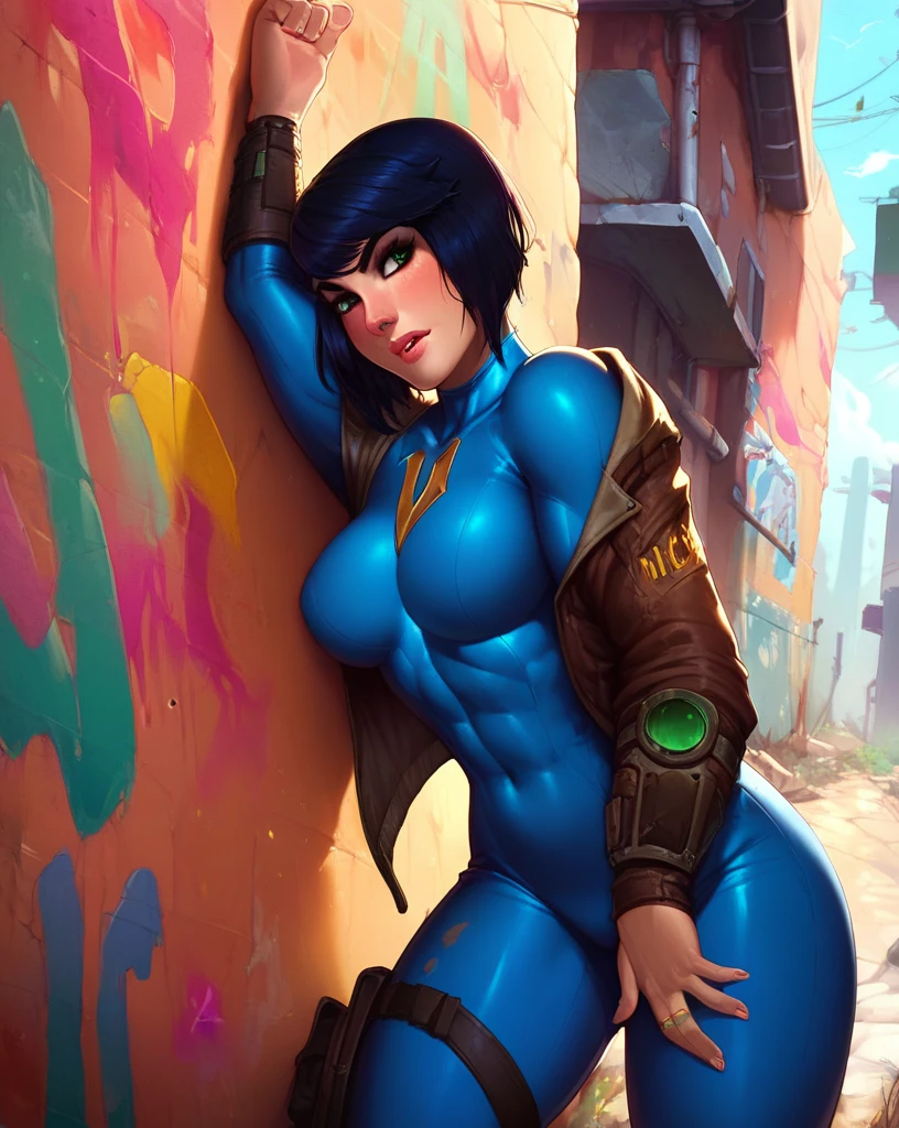 Close-up of a woman, kitana from mortal kombat, cleavage, in a spaceship, medium breasts, 4K Quality, sexy, exercised thighs, blue satin bikini