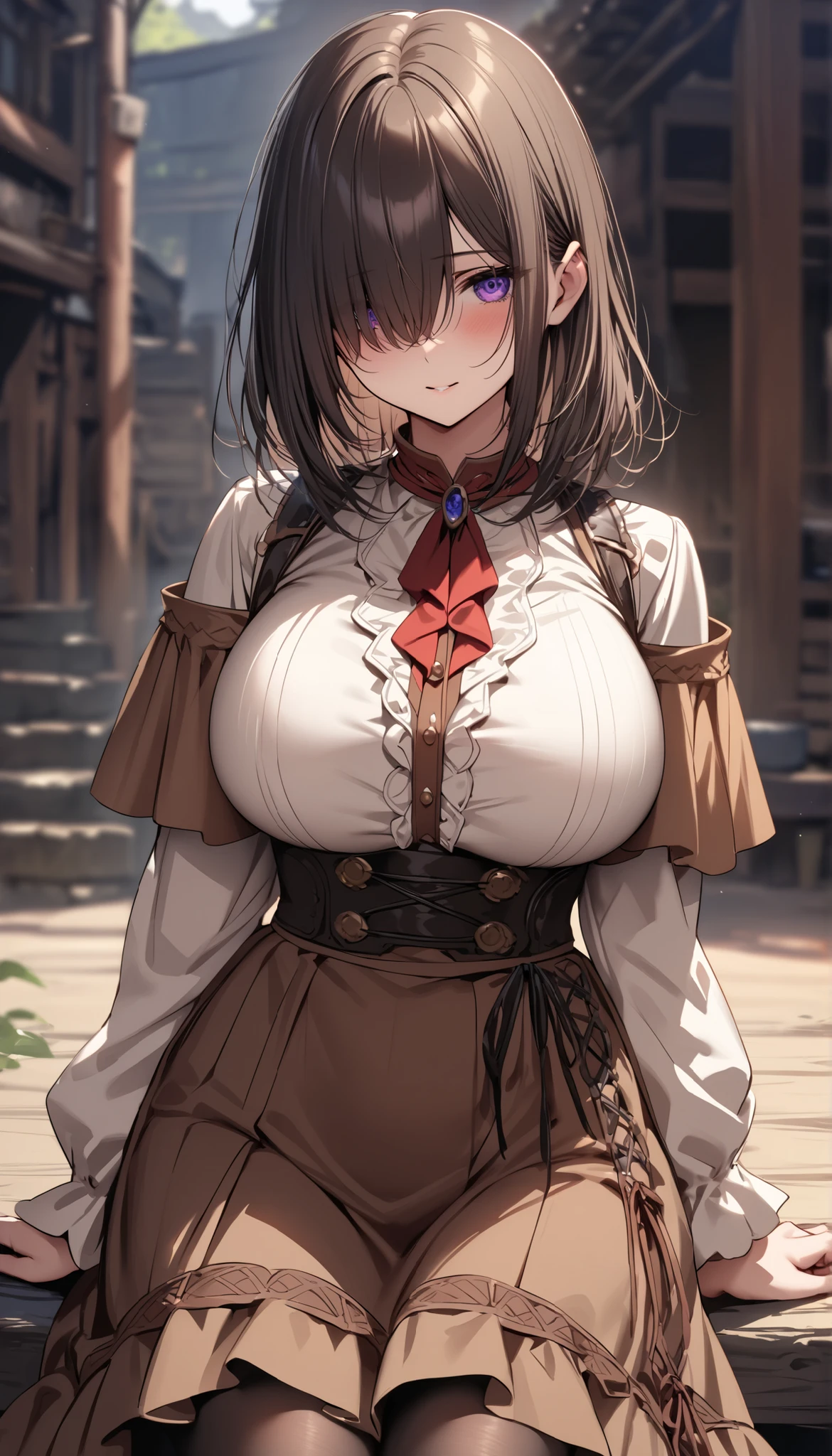large breasts,(Imposed breasts:1.3),(bascule breasts:1.5),(Chewy breasts,tender breasts:1.2),blouse,