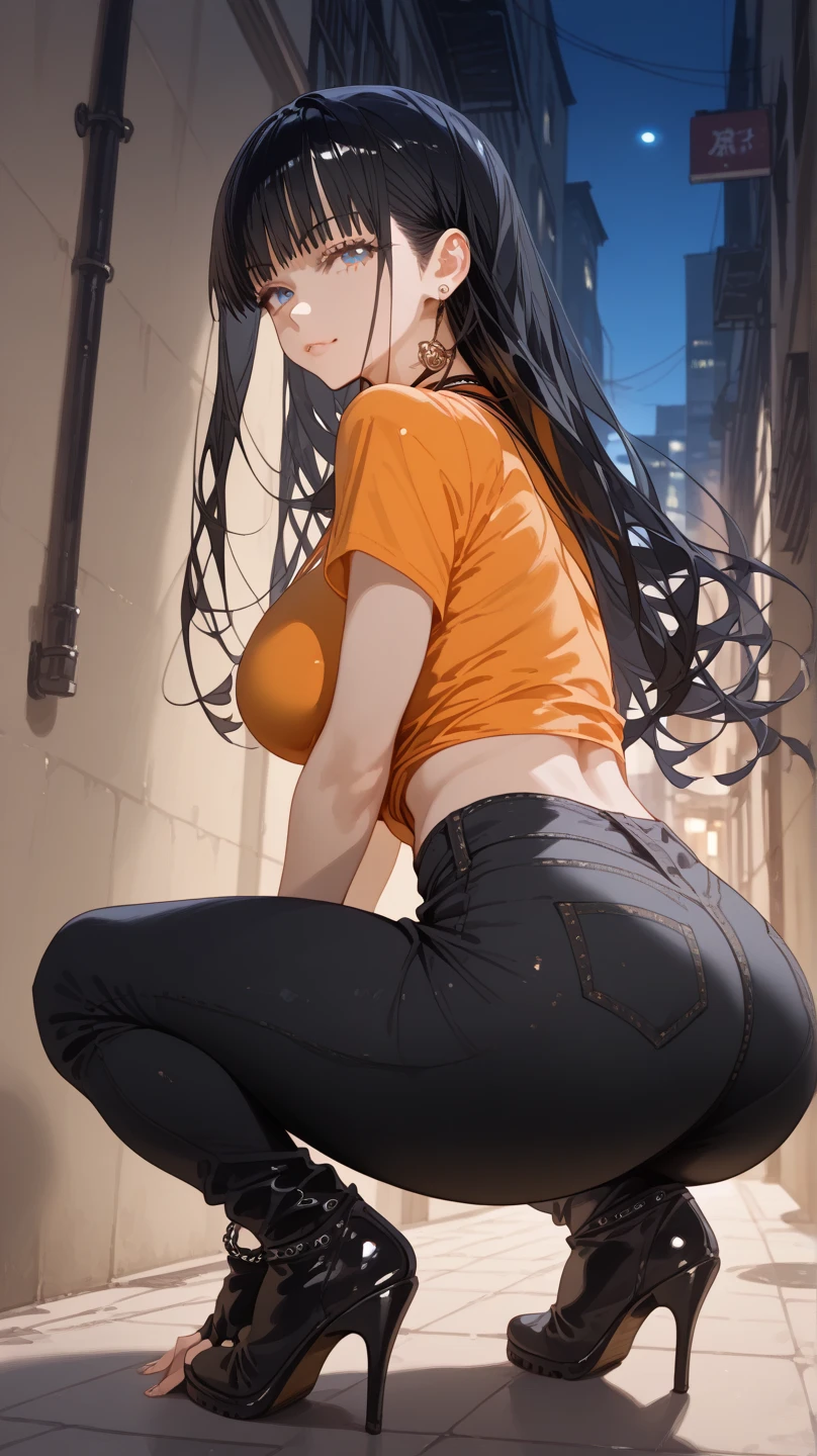 Kagome, muito sensual, com roupas de funkeira, brasileira, na cidade do rio de janeiro, Brasil, dancing funk, rebolando, bunda grande, pernas grossas, usando um short jeans extremamente curto, showing a piece of ass, Micro Short Curto,  usando uma mini blusa, umbigo com pirsing, sneakers Nike, cabelo comprido, Speaker behind, corpo inteiro, muito realista, extremamente Realista, extremamente sexy, 8k, 8k extremamente detalhado), (um extremamente delicado e bonito), (obra-prima), (melhor qualidade: 1.0), (ultra highres:1.0)