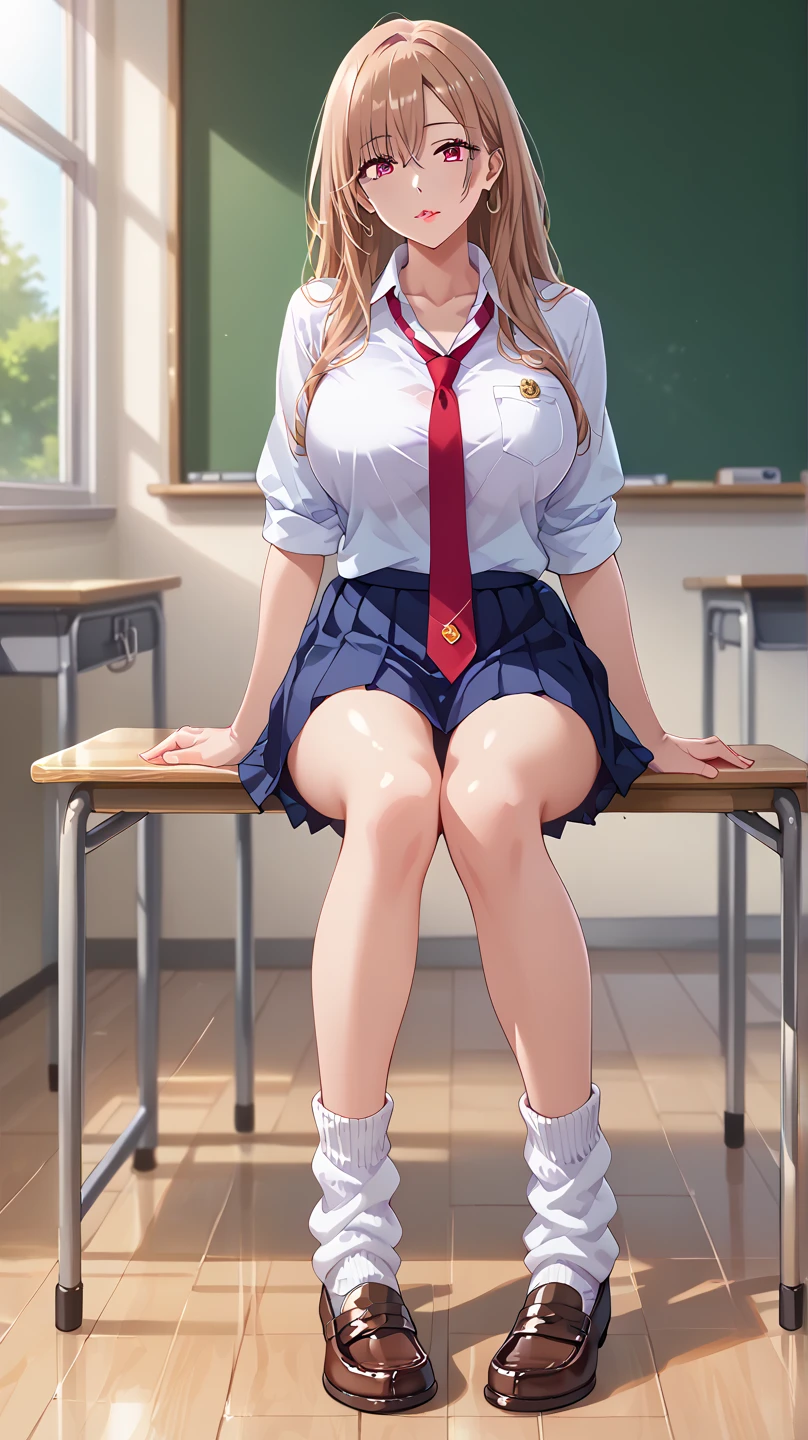 3 girls with medium hair wearing a school uniform and tie, beautiful a high school girls in (seifuku:1.3), a hyperrealistic school girls with huge sagging breast, high detailed official artwork, beautiful girls with slim body and slender posture, attractive girls sitting on the table with crossed legs in the classroom, marin kitagawa fanart, realistic , smooth photorealistic, perfect visual of a cute girls wearing stylish glasses, cute girls with skinice soft face, makoto shinkai and artgerm, photon mapping, natural light, vivid tones colors, playful ambient,woman lying on her back with legs up, showing pussy, cum on body, top, sexy, woman lying on her back with legs up, whole naked body, slave, chained in stocks, stretching on a wheel, torture,more women, open legs 