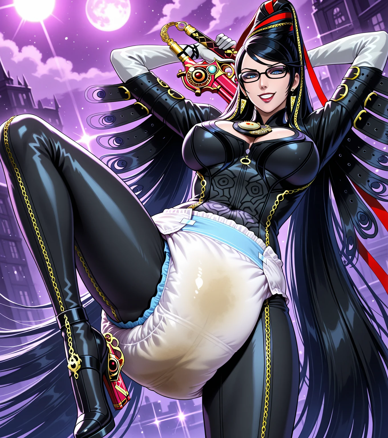 bayonetta futanari, naughty smile