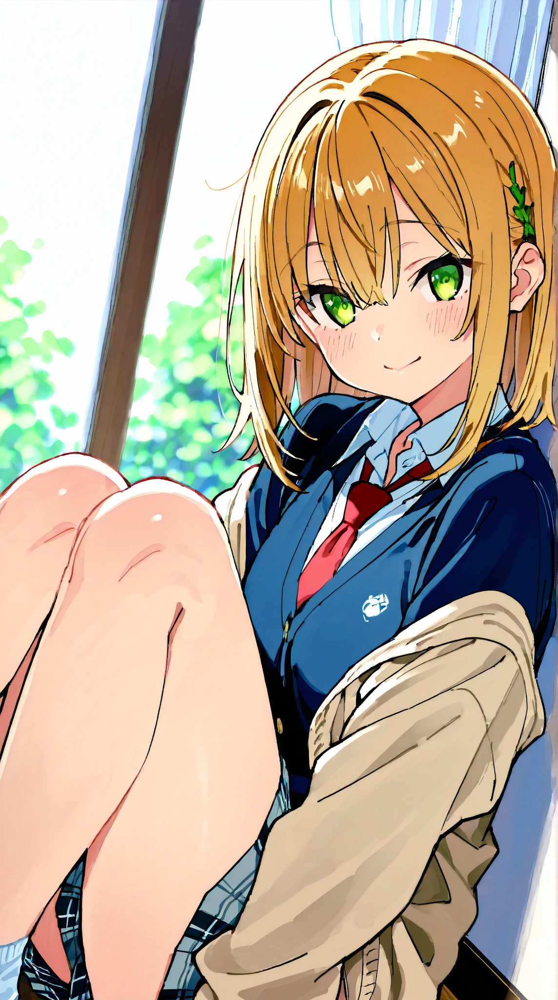 (top-quality:1.4、​masterpiece:1.4)、(nagatoro hayase:1.5、friendly gal、1girl in)、(Angle from the front、A dark-haired:1.6、Show me your pants)、grin、Realistic white panties:1.6、Panty seams、pantyshot、Panty crotch、Panchira、Opening legs、
