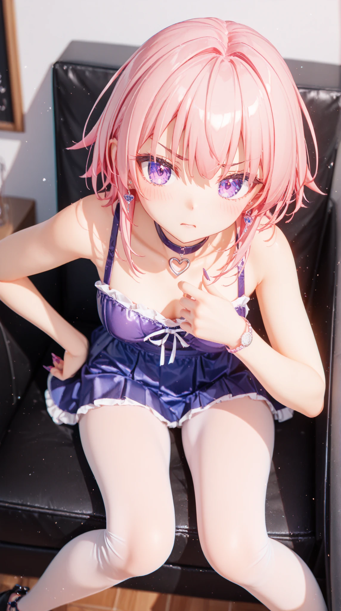 Pink skirt, stand, masterpiece, best quality, Solo, fingering crotch, <lora:female-masturbation-clothedv2:0.7>, female-masturbation-clothedv2, Female masturbation