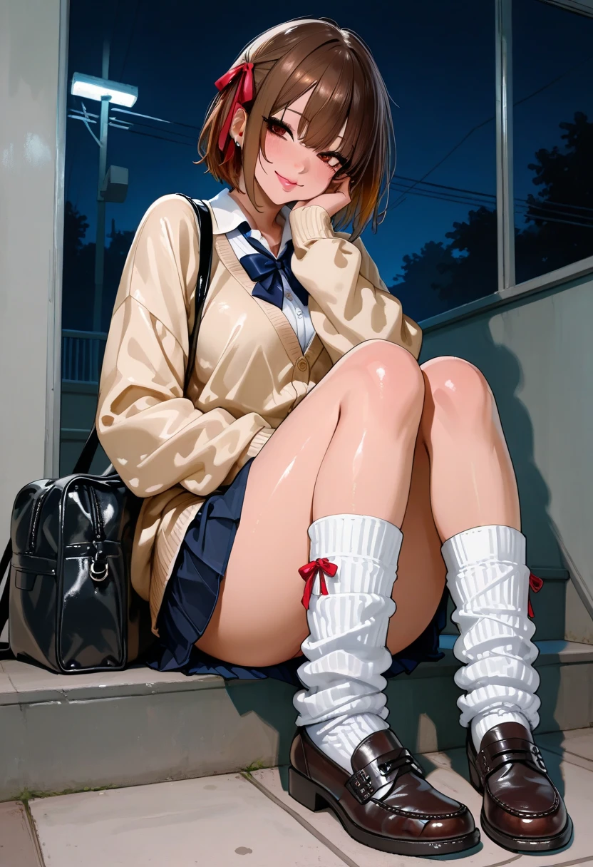 (8K, RAW Photos, Highest quality, masterpiece:1.2), High-quality RAW color photos, Professional photography, Cinematic Light, With 3 people, (((young woman, Gal))), (Sharp features), (Small face), (Skin with attention to detail:1.2), clavicle, Cute face, Beautiful appearance, Long eyelashes, (Brown Hair, blue eyes, Long Hair), Beautiful breasts, (Slim figure:1.4), Highly detailed face and skin texture, , Sailor suit, mini skirt, loose socks:1.スニーカー3feet:1.3, (Dynamic pose:1.0), Embarrassing,Sit on the stairs, School building stairs, Artistic painting,Attractive thighs, Open your thighs, (Very nice touch:1.2), (A shy smile), (Beautiful breasts), (concentrated), (sweating:1.2), (Open your mouth), Highly detailed face and skin texture, Look to the side, from before，(((Spread the word_feet, Pussy, Split_ feet, from before, I can see your underwear)))
