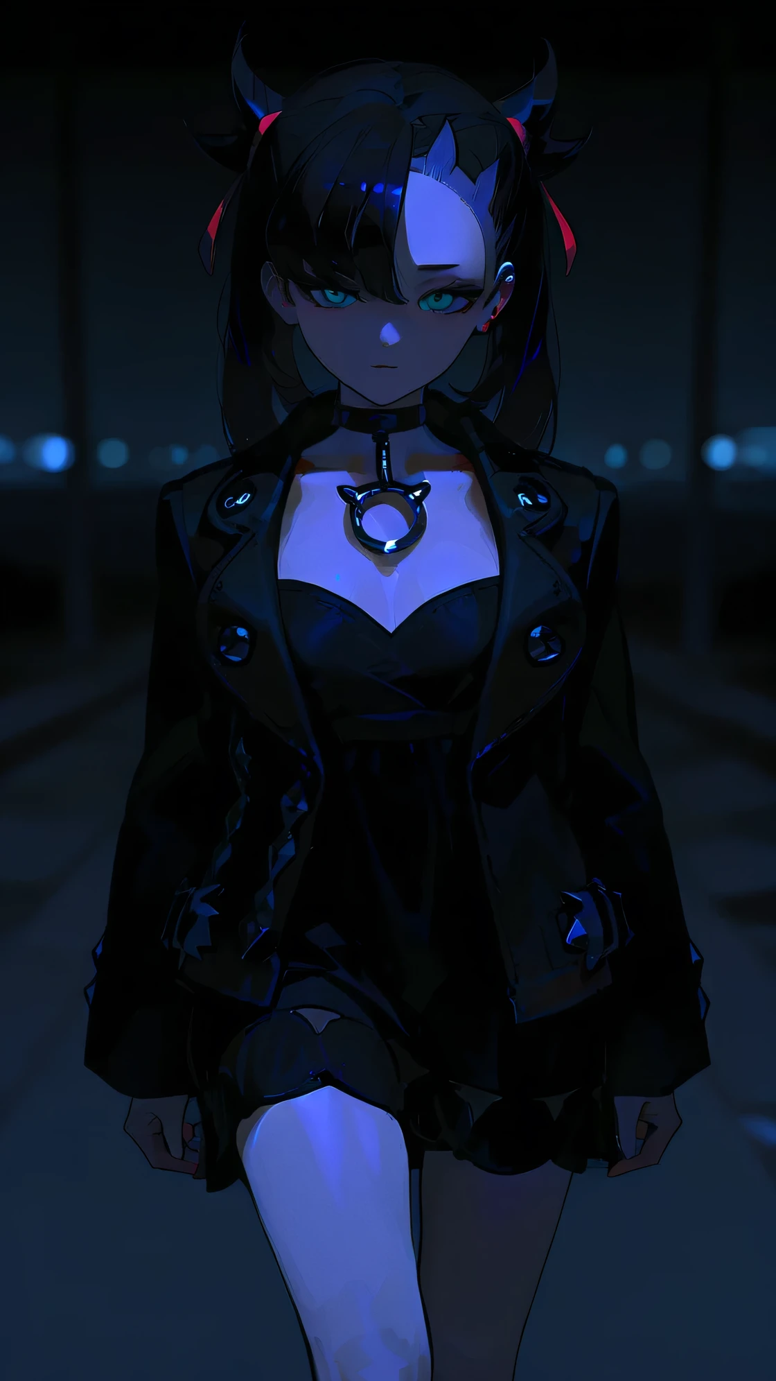 ( 걸작 : 1.2), ( very detailed: 1.2), ( Low saturation scent : 1.2), (Soft contrast : 1.2), ( Clear Line Drawing : 1.2), (semi-realistic expression : 1.2), (Best HD ), 8k, animated illustration , beauty , 걸작、 Premium 、 good quality 、 average quality 、 very detailed、 Very beautiful、 absurd、 blurry background 、 is very detailed. Eyes and face, Beautiful and detailed snow, Premium , 걸작, very delicate and beautiful , unity, 8k Wallpaper, surprising, details , 걸작, Premium , official art , Good hand 、big , black hair, turquoise eyes, girl, skinny, marnie, short ponytails, assymmetrical bangs, long black dress, black jacket