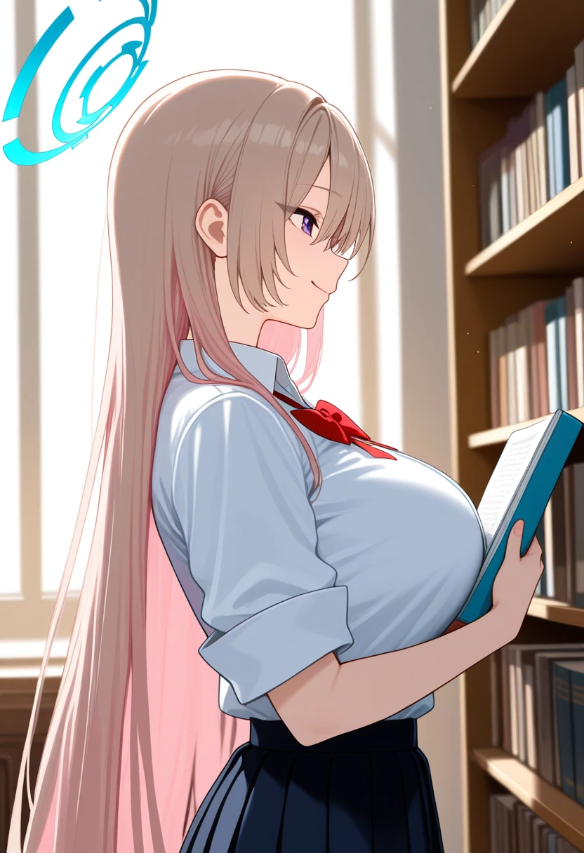 masterpiece, best quality, girl, in school hallway, holding love letter, spoken hearts
