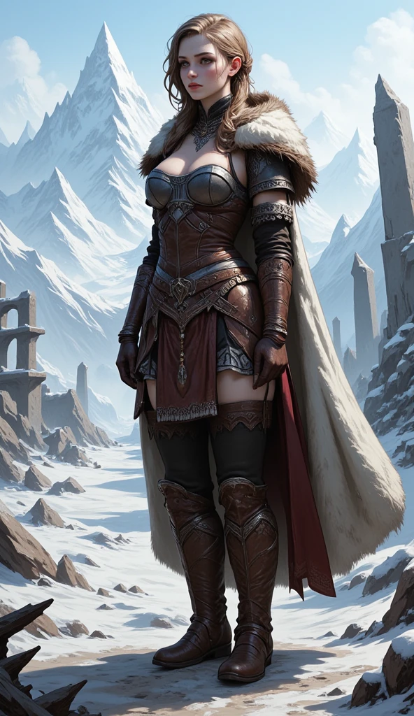 Portrait of a sexy character, adult, (female:1.4), (Anthro:1.2), The Dragon, female, Winter Fur White Clothing, white fur, Fur coat, bare chest, erect nipples, unshaven pubis, hairy pubis, spear and shield in hands, helmet, red horns, photorealism, soft shading, introducing , (A detailed eye:1.1), beautiful eyes, (masterpiece:1.2), Detailed Face,  good anatomy, Detailed scales, 1tail, tail, cinematic lighting, ultradetailed, professional photography, HDR, ........3D, realistic, cinematic, realistic, hyper detailed, max detail, Volumetric light, Author: subtract , Ross Tran, Michael & Inessa Garmash, Pinot Daeni, from Ruanjia, solo, (realistic scale, scale, realistic texture scale:1), Detailed background, Фотоrealistic, гиперrealistic, standing, exteriors, winter forest,