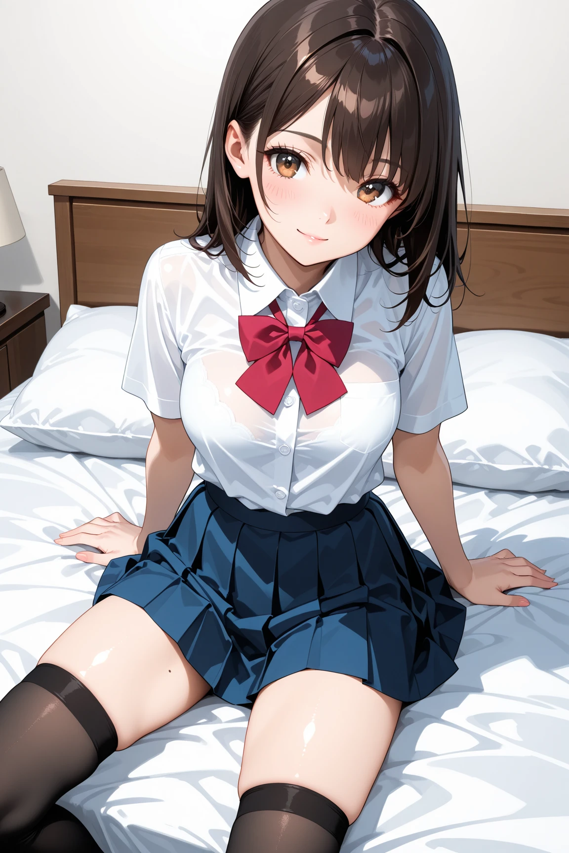 masterpiece, Highest quality, photograph、realism、One Girl, Thighs, beautiful girl, Flowers, たくさんの小さなflower, flower、Tight waist, RAWphotograph,Bright lighting、Face Light, Ultra-realistic, High resolution, photograph, Sharp focus, Highly detailed eyes and face,Symmetrical face, whole body、Big Breasts、Long Hair、チラリと見えるThighs、Emphasized cleavage、Her hair was tied with a big red ribbon......、Embarrassing、Lying in bed、(((Nipples are visible)))、masturbation behavior、((((Completely naked、I can see the vagina、Spread your legs、Sex toys in the vagina、Sexually excited expression、Hands ready for a hug))))、(((Sex on the balcony、rich in color)))、((Expressions of pain))、(((Well-shaped breasts、virgin、Anxious but happy expression、A small amount of sticky white urine)))