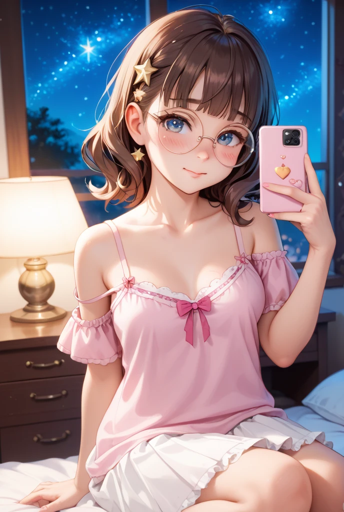cute Girl watching TV、summer vacation、nude, naked, pink nipples, dynamic pose, glasses, Sexy, Sensual, sexyposture, full body