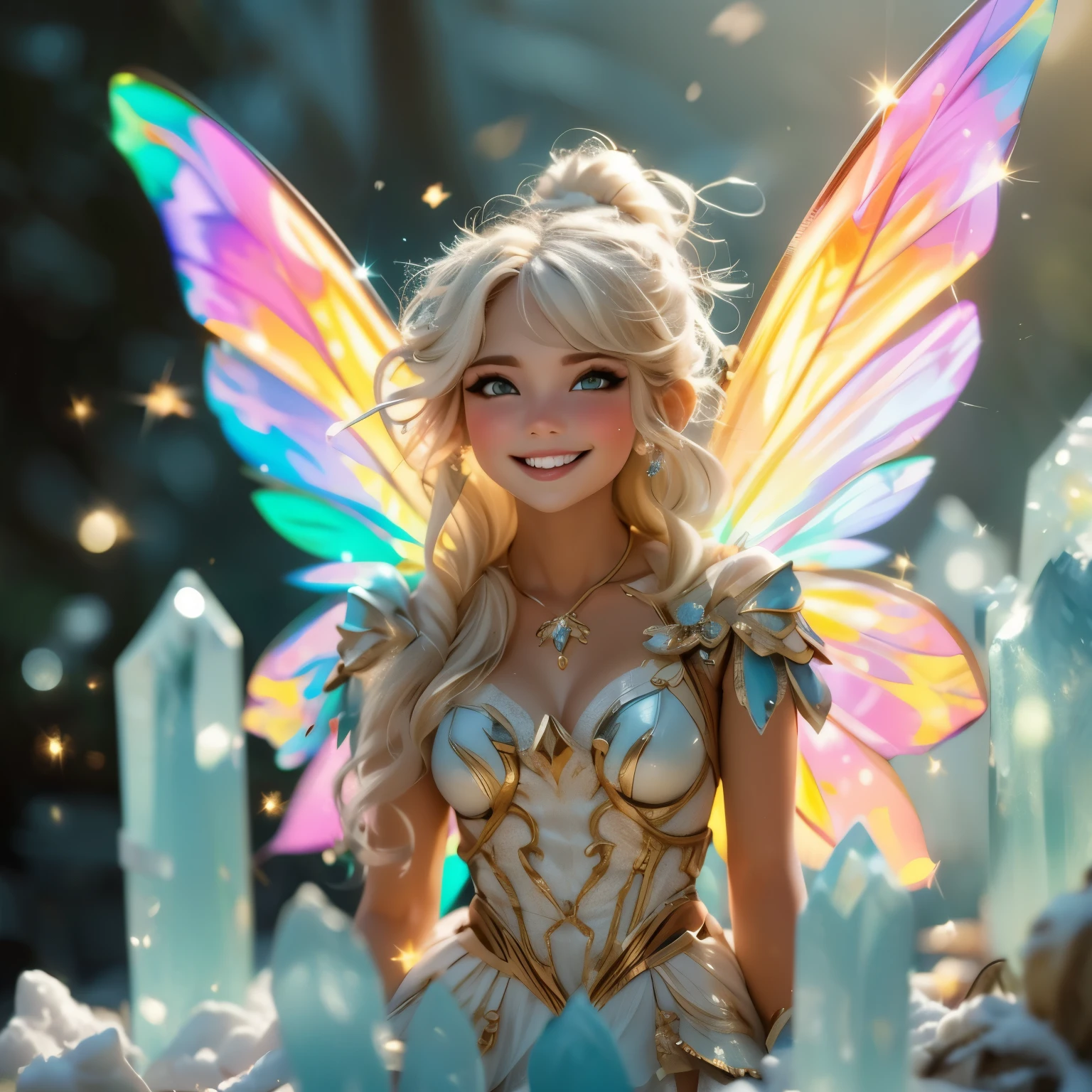 cute smile ,8K High Resolution,Light Fairy,gentle gaze