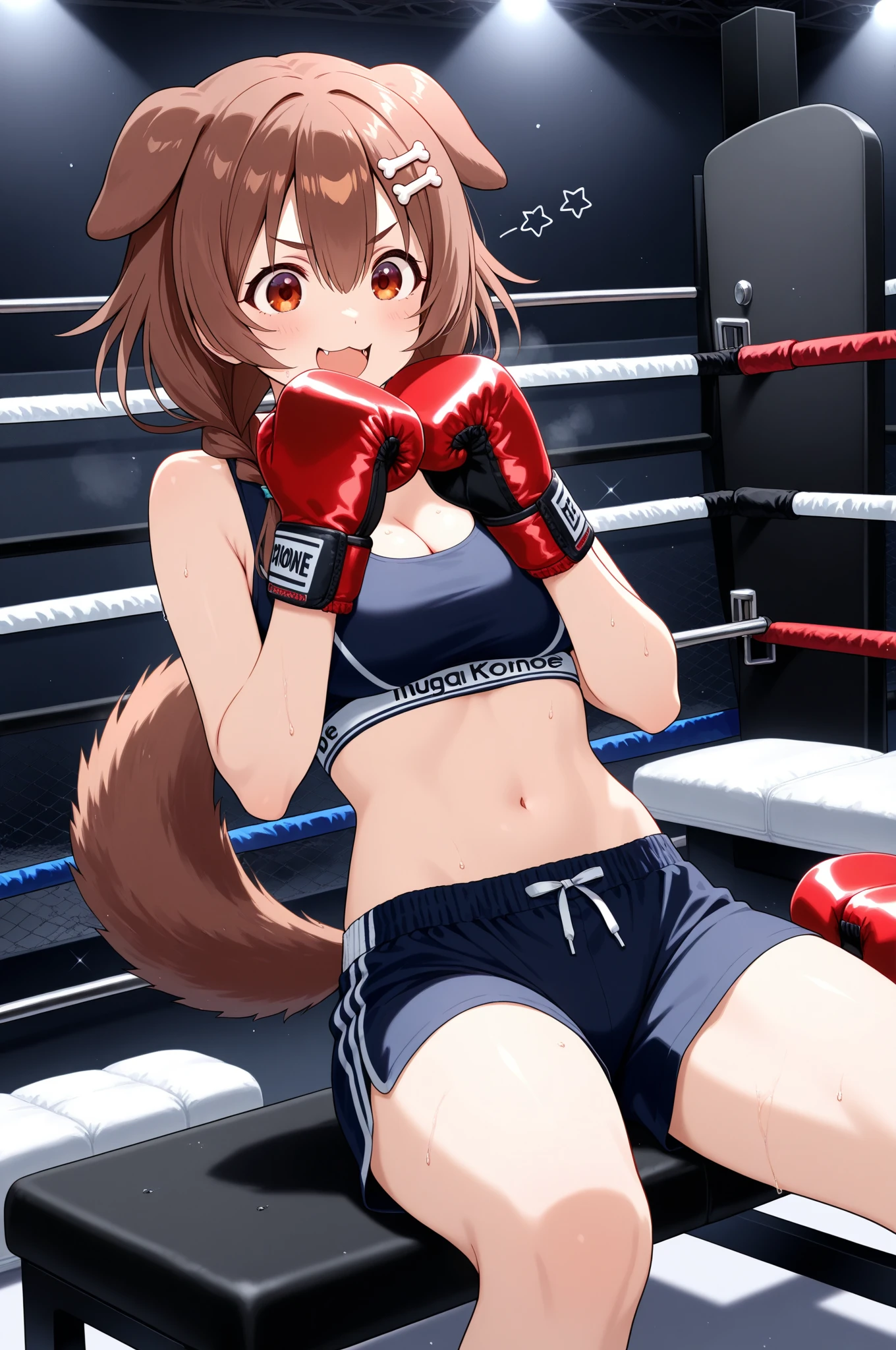 girl with、fitness wear, shortspats、Sportsbra、Tank Tops、masterpiece、top-quality、realisitic、Hyper-detailing、(Glossy skin、be sweaty:1.4)、absurderes、Looking at the camera、short dark hair、Brown-eyed、A slender、动态照明、hight resolution、foco nítido、depth of fields、A detailed eye、Sharp eyes、Realistic eyes、(small tits:1.6)、(thick thight:1.0)、、Women's locker room、Locker Room、Shower room、Change of clothes、Half-undressed、Lower breast、pov from down、Full Body Display、Training Machine、Treadmill、Weight training、perspiring、moisture、punching bag、martial art、Boxer Size、Open Finger Gloves、shelves、punch、Spinning kick、Take off the bottom、Love Juice、A smile、red blush、teats、Clothing that shows through sweat、Kicking a punching bag、Punch to hit the ball、Covered with lotion、Muay Thai、catfight、Lotion Pro Wrestling、Climb into the ring、Spurling、Cross Counter、Martial arts、Command Sambo、Mount Position、Joint Technique、Upper Spinning Kick、Summer Salt Kick、emphasizing breasts、Take off your pants、Cat Punch、Cat's ears Cat gloves、Cat's tail、Undress each other、M-shaped legs、