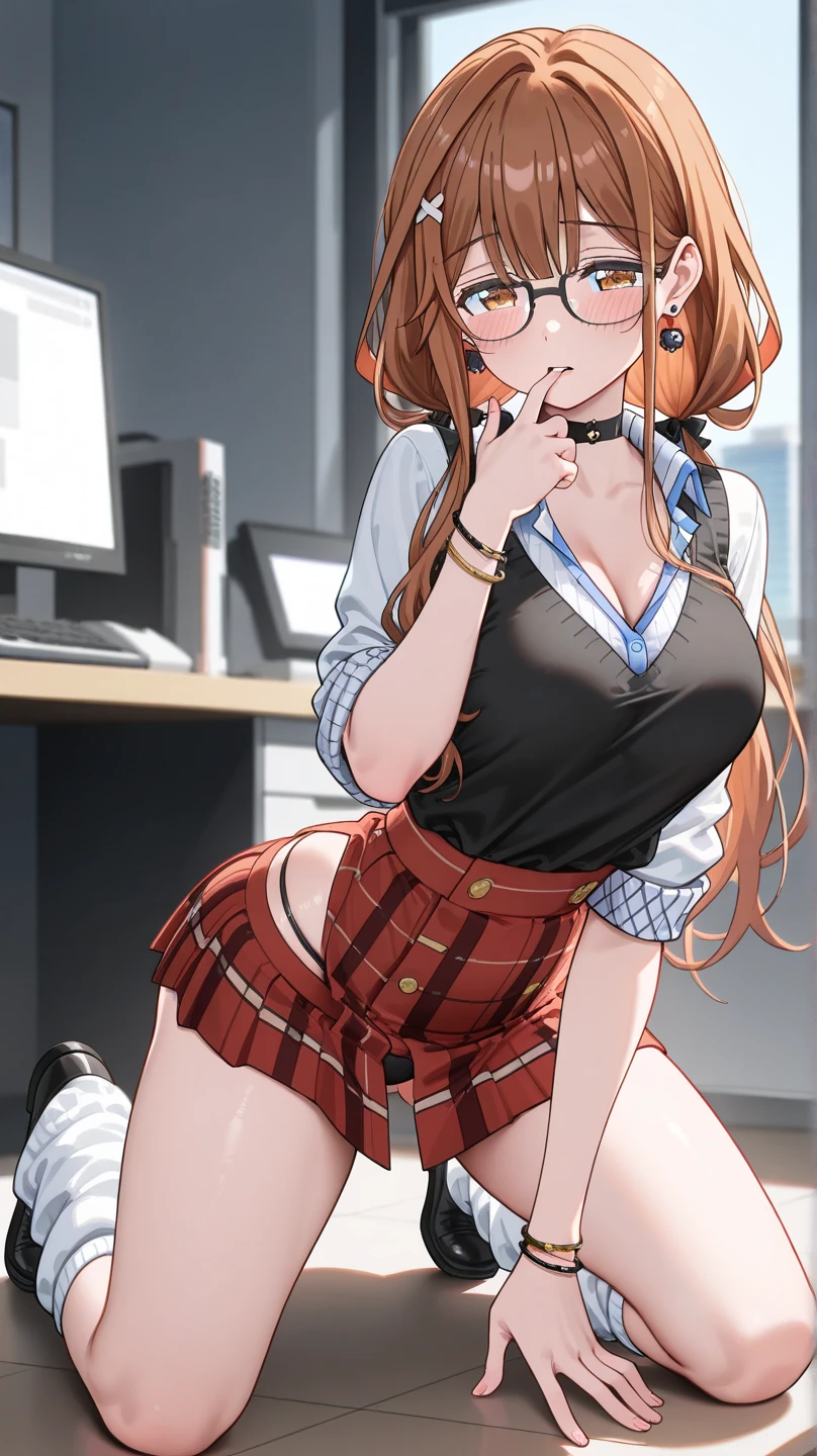 (masterpiece、top-quality:1.2)、Cowboy Shots、独奏、女の子 1 人、Alena \(DQ4\)、A smile、looking at viewert、((Office Suits))、((pantyhose))、((Black miniskirt))、((pencil skirts))、((Holding a skirt))、((Show underwear))、((whole body Dripping wet))、((Black underwear))
