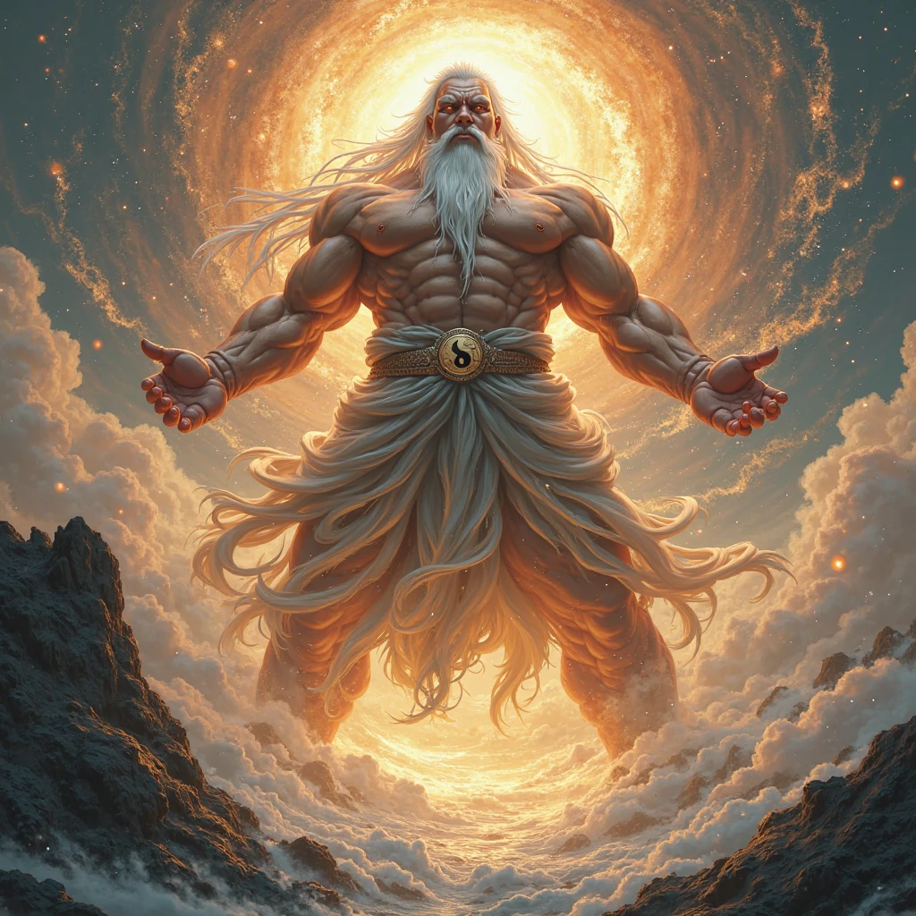 Spiritual yogi having long hair and beard enlightenment with kundali mascular powerful third eye , look like shiv the gid of yoga and destroyer