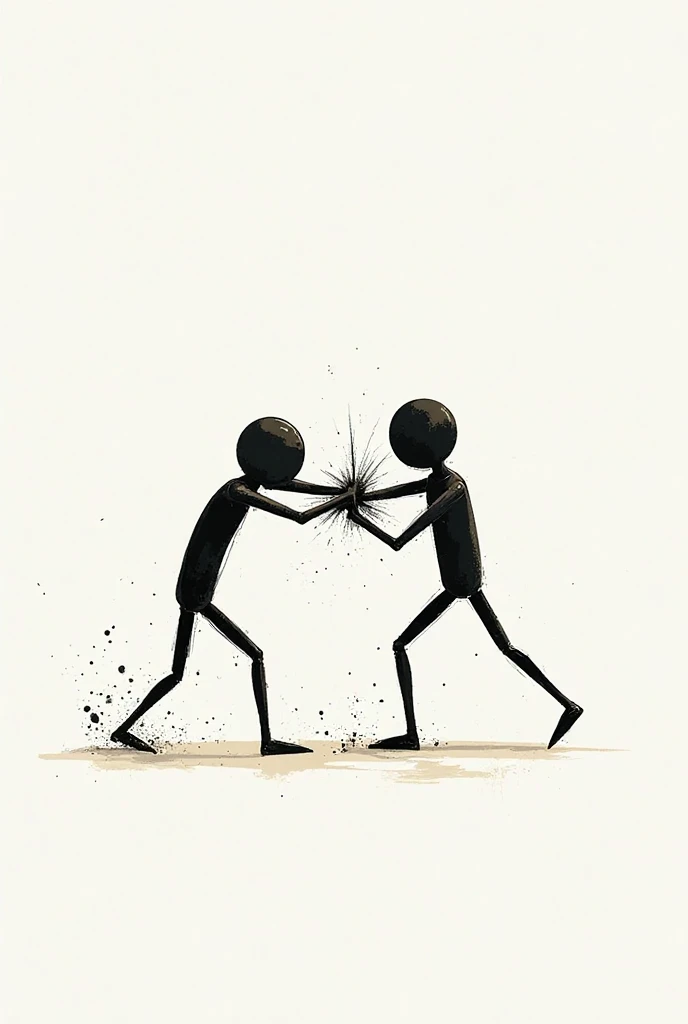 Two stick figures shoot waves at each other、Very simple drawing because it's stick figures fighting from a distance