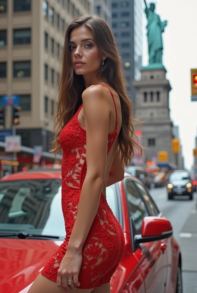 A girl is Sex with with out dress in road