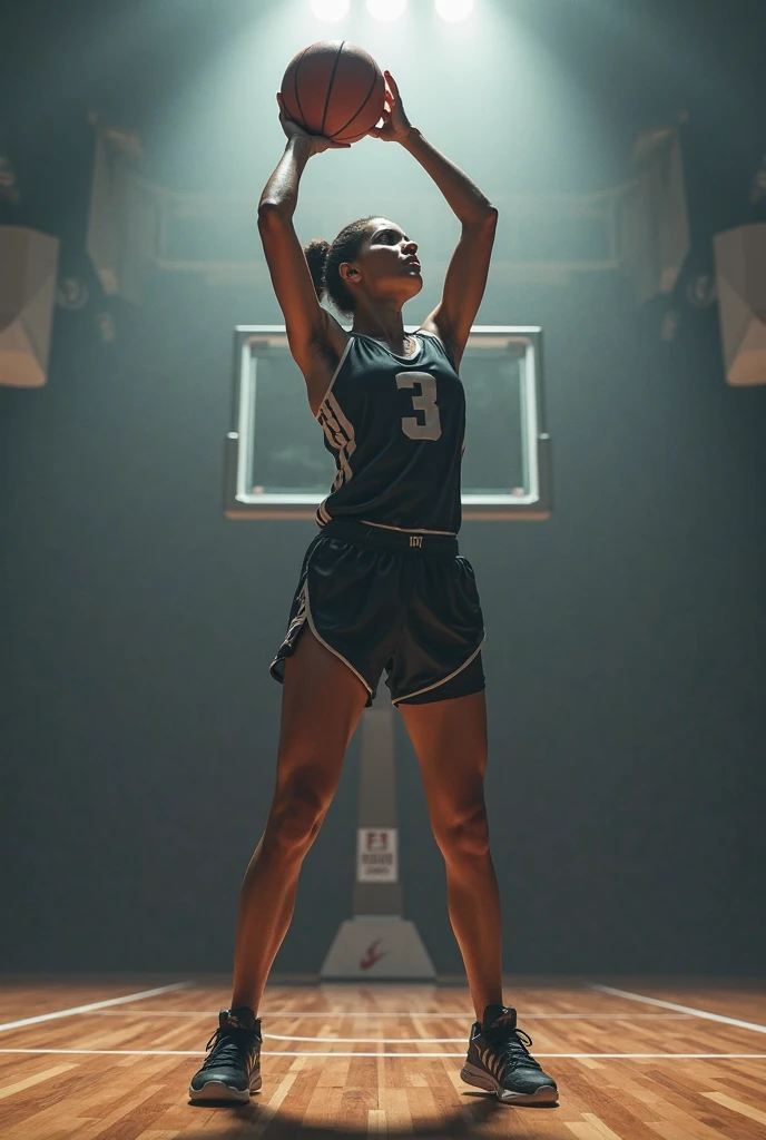 Girl Arafed nude and purple playing basketball, Toma en interior, Cara inocente, Filmada con Sony A 7 III, Jugar al baloncesto, baloncesto, hermosa imagen, interior, mirada inocente, 3 / 4 disparos, ungine real, Retrato a mitad de plano, alanis guillen, Plano completo