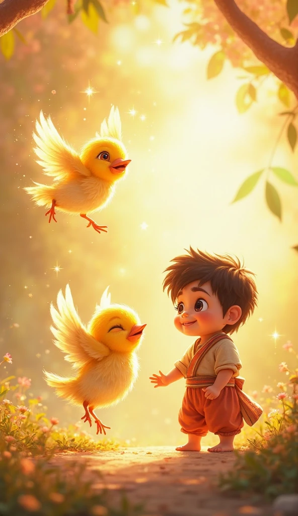 Lutino cocatail birds with one boy