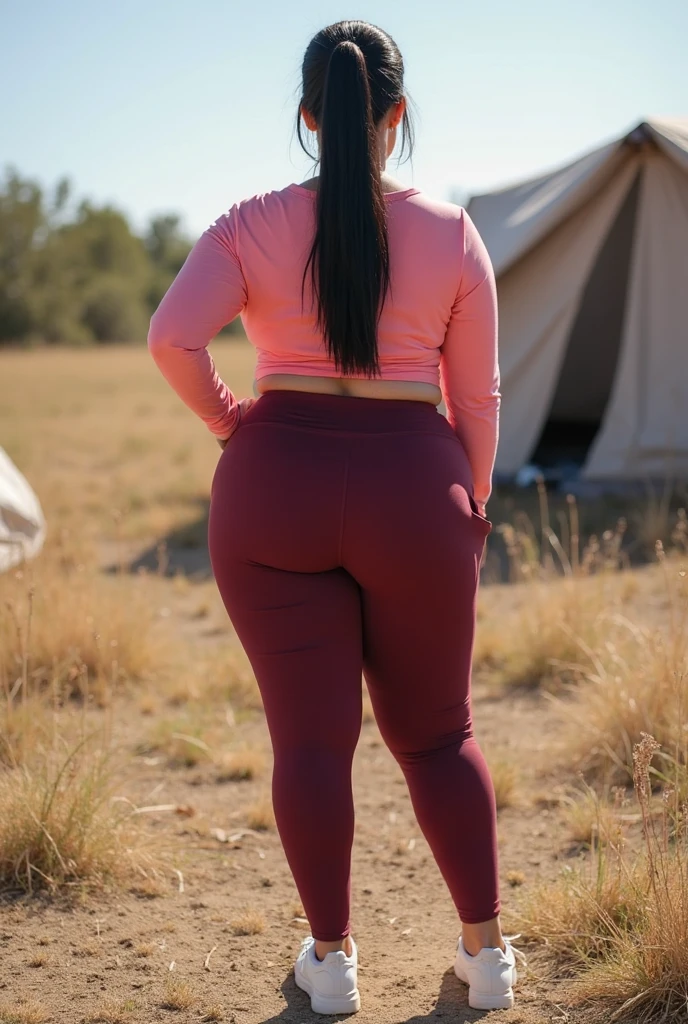 there are two people standing under a shelter talking to each other, photo still of behind view, shot from the back, view from the back, seen from the back, back of the hair, from the back, wearing a black hoodie, with curly red hair, facing away from camera, long dark curly hair, over the shoulder view, in a black hoodie, beautiful girl, big ass, huge ass, bbw, from behind, thick, thick thighs, wide hips, bbw, big tits, sideboob, giant ass, back view, big butt, round butt, tight underwear, underwear halfway off, underwear taking off, grabbing ass, ass spilling over underwear, too thick for clothes, looking left, leftwards, latina, from behind, tall girl