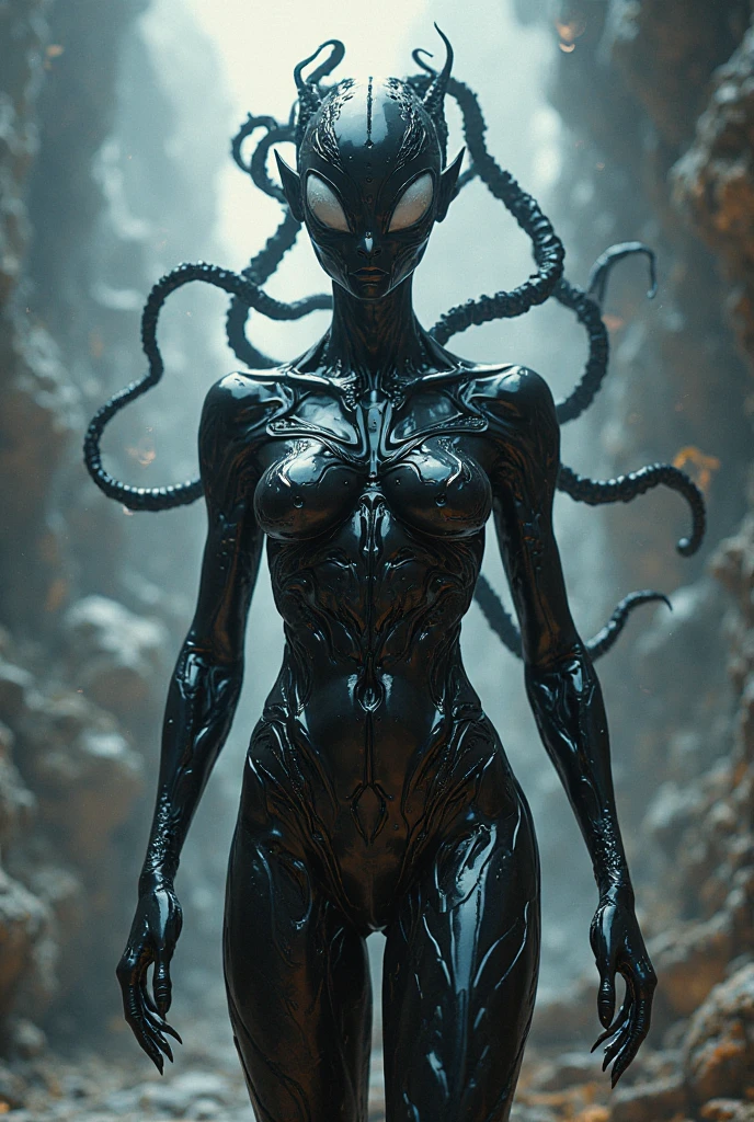 sophie_dee, (blood vessels connected to tubes),hairs connected to tubes, black tissues, 
((masterpiece),(best quality),(ultra-detailed),    
fantasy, sci-fi, horror, aliens, glowing eyes, 
realistic, hnsrdlf style intricate biomechanical detail
masterpiece, award-winning photo, analog style, dark room, dim light