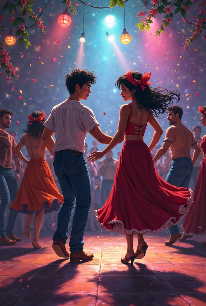 Couple dancing forró