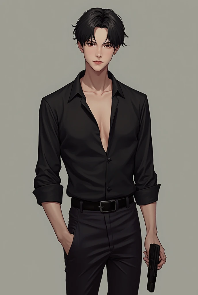 a close up of a person with a shirt on and a tie on, delicate androgynous prince, unrealistic character concept, inspired by Kim Deuk-sin, realistic character concept, beautiful androgynous prince, attractive androgynous humanoid, inspired in kris from deltarrune, androgynous person, full body portrait of a short!