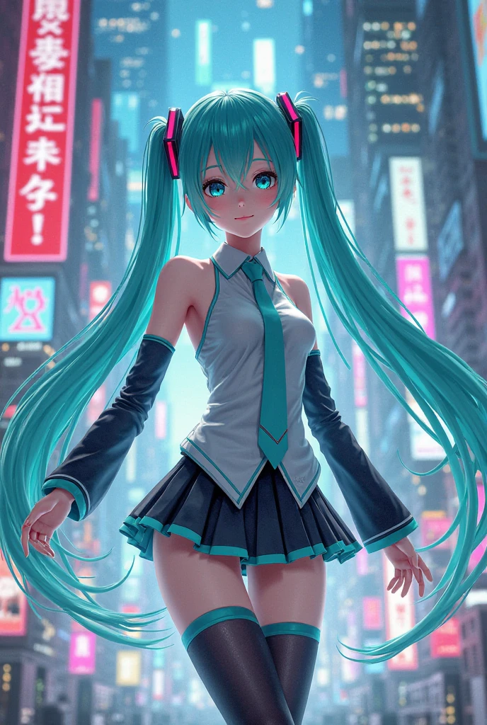 Hot Hatsune Miku, mini skirt, very cute, very shame