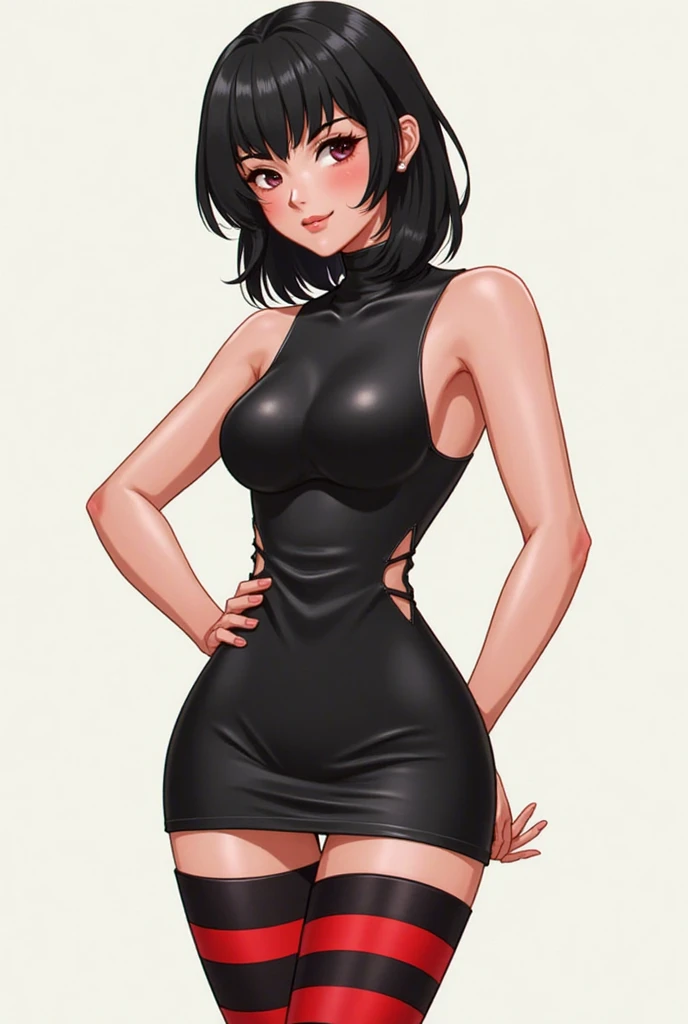 tsuruta ichiro, Narrow-eyed, 1girl in, Allback、deadpan、short-hair、shorth hair、brow、Reluctance、A dark-haired、Tucked Hair Solo, Cowgirl, Onepiece,  ((mideum breasts)),  Thin slit eyes、Black eyes, Light shines on the eyes、Black hair, gloves, Dress,  Luxurious Jewelry, earrings, sharp eye、 elbow groves,Raise your hands and tie your hair back, random color, random color dress,  Makeup for long eyes, Slender eyes、lip stick, Complex petal pattern, Rim Light, Back Light, pastel color,Studio Lighting
