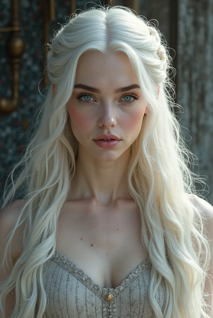 ((Best Quality)), ((masterpiece)), (detailed), Emilia Clarke, Daenerys Targaryen, naked,