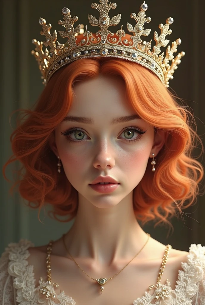 (Jogo King Card:1.5, simetria rotacional), A watercolor and pencil drawing of a girl dressed as Elza from the movie Frozen with wavy dark red hair, (LiliArt), atraente deslumbrante