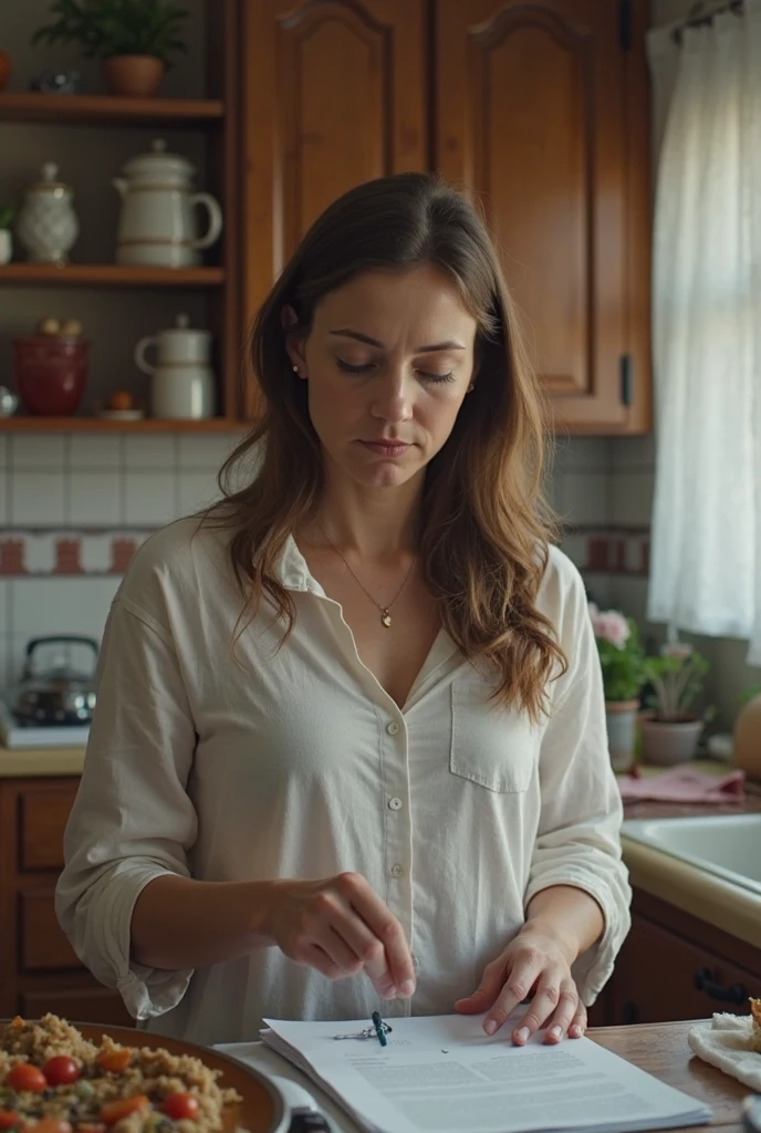Beautiful, lara croft, button up checkerd shirt, denim shorts, washing dishes, whole body visible, housewife, house chores, kitchen, labor, working hard