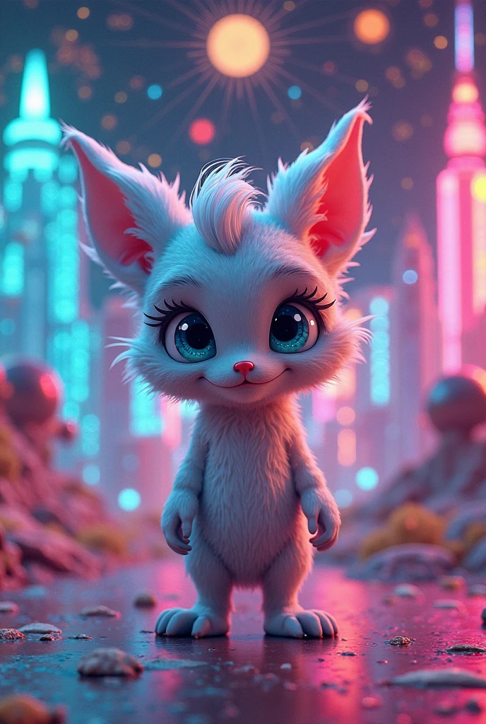 Creepy cute characters, Small stature, Extraterrestrial star background,Popular Characters, Anime Style,