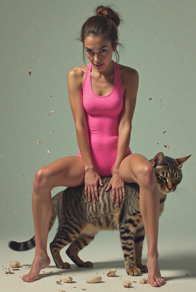 (Muscular:2), (thick thighs:1.9),
(latina female:1.5), brown hair, (shoulder length hair), (big smile:1.7), (cat ears:1.3), (tail:1.7), (wavy hair:1.2),
(stud earrings, red lipstick, red lips, eyeshadow),
(hard nipples:1.2), boltedontits, (flat chest:1.5),
(collar:1.2), (nude, naked:1.4), barefoot,
looking at viewer, (on all fours:1.5), (three quarter view, side view:1.5),
living room, (fuzzy shag rug), rim lighting, two tone lighting, dim lighting, bokeh, detailed skin, detailed eyes