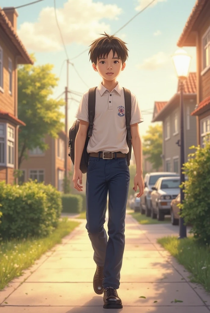 Elementary school boy with mushrooms growing from his crotch