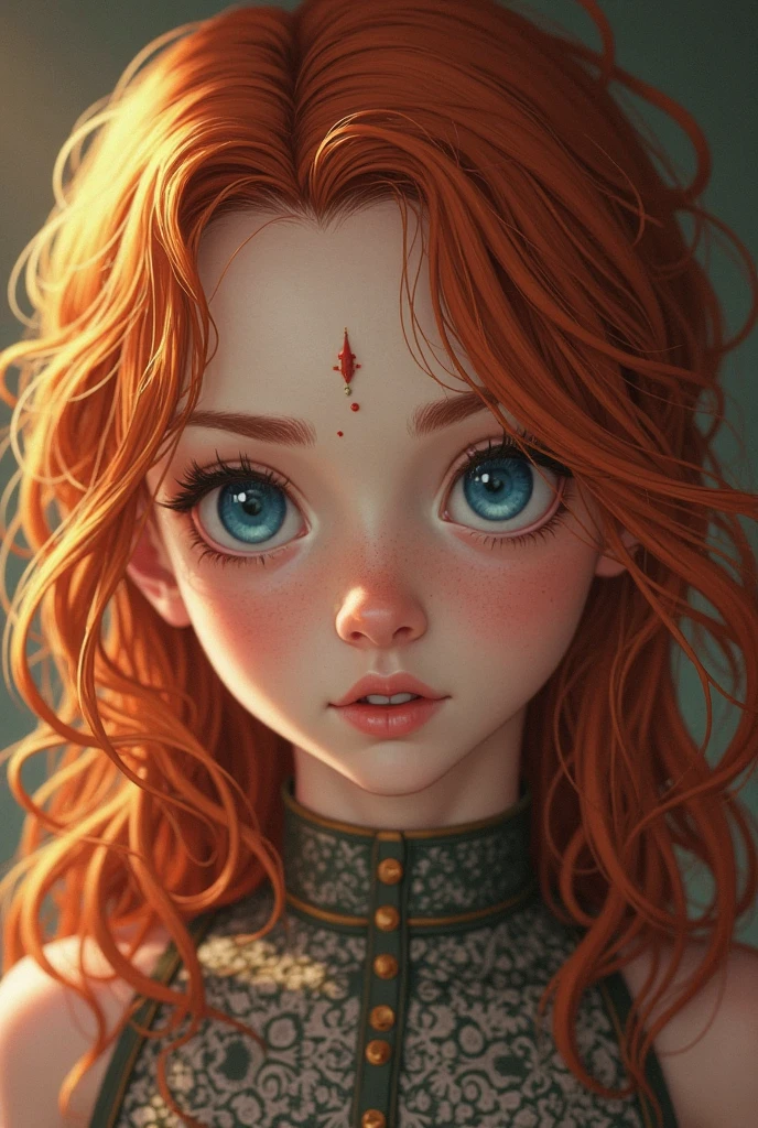 masterpiece, best quality, (colorful), cinematic lighting, extremely detailed CG unity 8k wallpaper, beautiful detailed face, extremely delicate and beautiful, (dynamic angle: 1. 1), outdoors, red hair, photo of a thin girl, freckles, soft, masterpiece, surround light, best quality, complimentary colors, dramatic lighting, intricate details, subsurface scattering