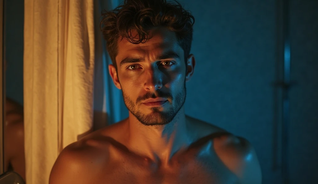 A DRAMA MOVIE POSTER OF A SENSUAL EROTIC MAN WHO CONQUERS EVERYONE WITH JUST A SEDUCTIVE LOOK OF CYCLOPS