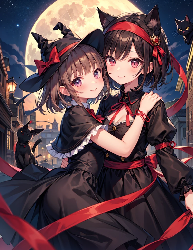 night、Halloween、Western-style building、frankenstein、Both eyes open、Girl、Girl、Short、Younger、Lower school year、Baby Face、flat chest、looks fun、smile、Dynamic Angle、masterpiece、best quality、ultra-detail、Clothing
