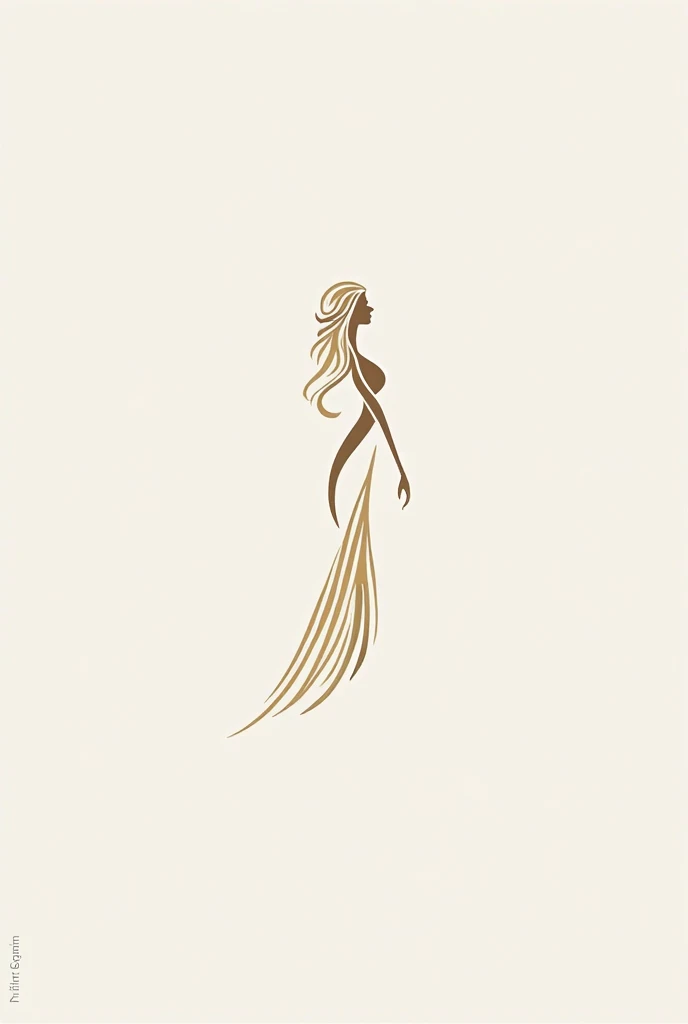 simple line drawing of woman holding rose, gold lines on dark blue background, simple, modern art, simple shapes, woman body silhouette outline, minimalistic design, simple wood carving, monochromatic, white and black only