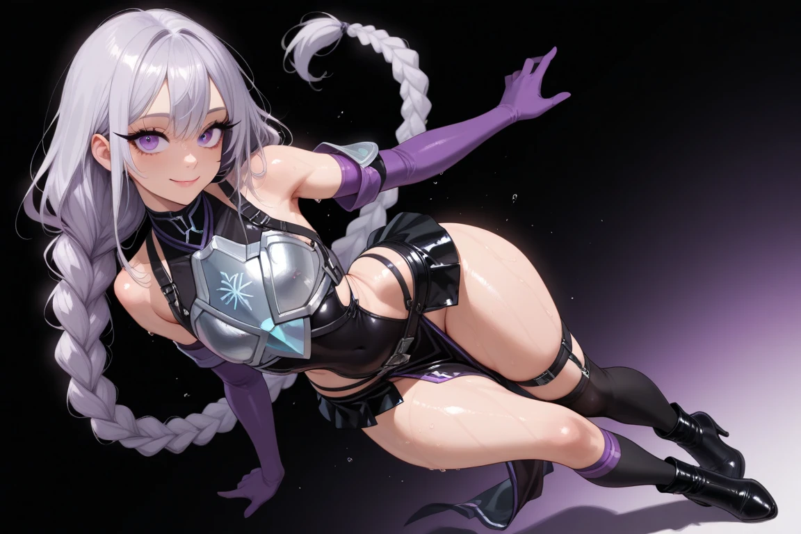 focus on breasts.seductive pose、(Two arms:1.3)、(Hands behind head:1.6).(Downtown at night:1.5).(Composition from the front:2.4)、(Exposing the nipples:1.9).(Bunny earmuffs:1.8)、(Composition from the front:1.1).(Squat, Spread your legs:1.9)、(Cowboy Shot:1.8)、(Shiny fluorescent blue glitter holographic gradient high leg sexy swimsuit:2.3).(Browsing Caution:1.8).(Glowing Skin:1.8).(Wet Skin:1.3).(Huge breasts:2).(Nipples are visible:1.9).Exposing the breasts:1.9).beautiful ,最high quality、Best image quality、masterpiece、((Top model at age 20、 By becoming、Best Bust、The tea that opened my heart、shining eye,((Heterochromia iridis, (右eye, red colored 右eye iris)(左eye, gray purple colored 左eye iris), eye; Red and gray purple)), (Fluorescent blue glitter holographic hair color、), Smooth and shiny top model hairstyle with fluorescent glitter, Straight silk bangs, Cut in a straight line hair and bangs, Blunt bangs+Cut in a straight line, long and smooth hair、thin,Highest valley、black 、Shiny fluorescent glitter short skirt、shoulder jewelry ,Diamond Earrings、Wristband、black gloves)),high quality、beautiful芸術、background((School Area))、Flight、flying debris、Written boundary depth、movie、Visual Arts、Perfect art、8k,Genuine、Dynamic Performance