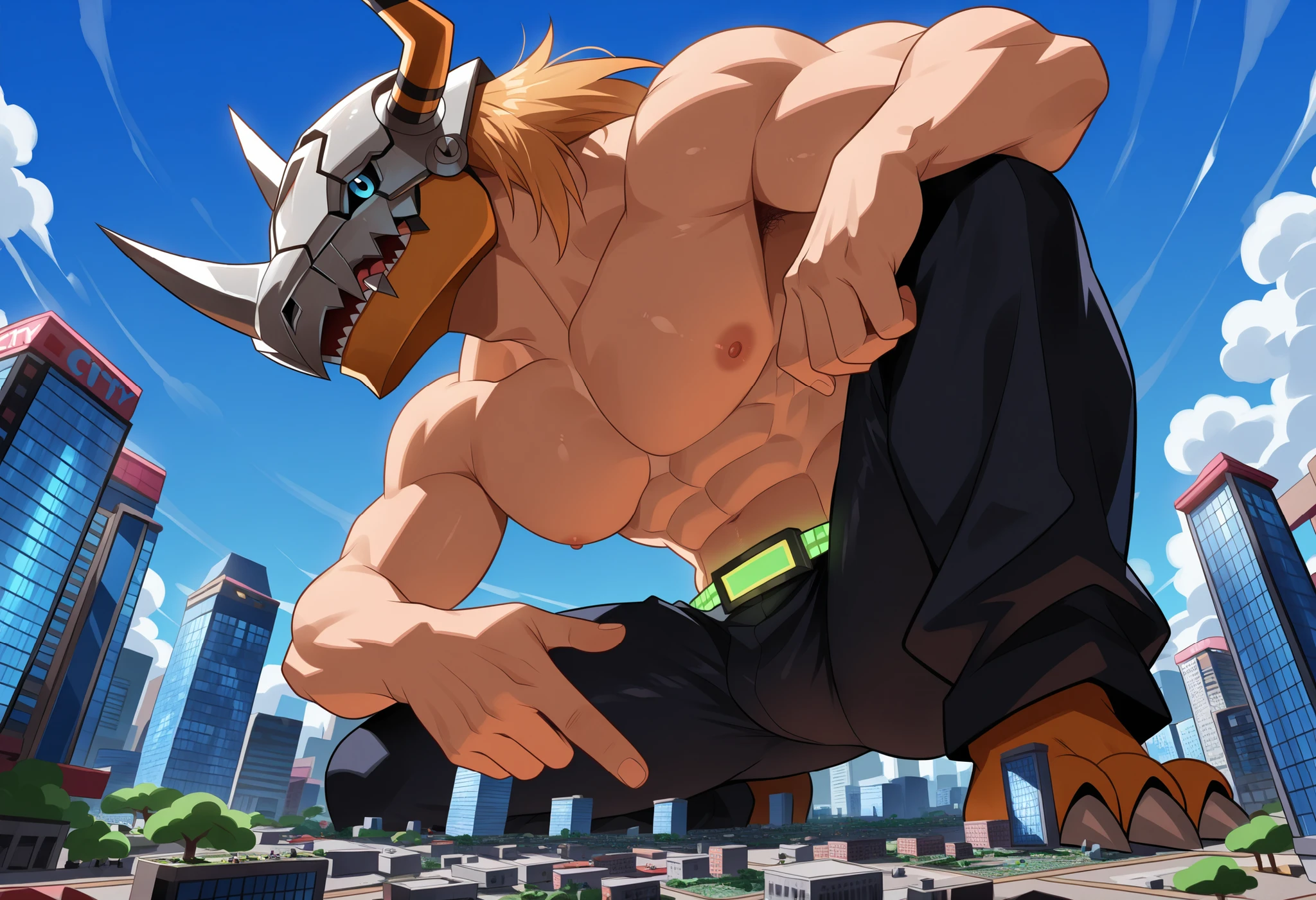 oozaru, bvegeta, yellow fur, long muzzle, gorilla, fauxhawk, prick ears, red eyes, glowing eyes, no pupils, no sclera, teeth, fangs, purple tongue, broad shoulders, frown, long muzzle, punch, impact, powerful, destruction, turn around, presenting butt, looking back at it, debris, thick arms, thick thighs, monkey tail, macro, sunrise, gloves:1.5, light purple face, chest armor:1.3, shoulder armor, nude, (massive cock:1.50), (massive balls:1.70), fist, city destruction, full portrait, standing, abs, arm at side, (best quality,4k,8k,highres,masterpiece:1.2),ultra-detailed,(realistic,photorealistic,photo-realistic:1.37),vivid colors,studio lighting,highly detailed