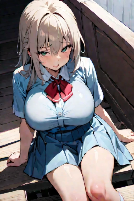 Cinema Lighting、Highest quality、alley、girl、Huge breasts、(Kitagawa.Marine)See-through panties、high school girl、Stick your ass out、orgasm、Torn 、Sweaty、Sweat、Sex、(Inserting the penis into the vagina:1.4)、、ペニスを膣にput in、put in、Browsing Caution、Squat、Ahegao