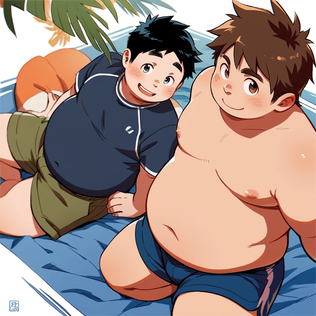 masterpiece、8K、Chubby、fat man、a man with a plump body、naked man、GMDP 、penis、short