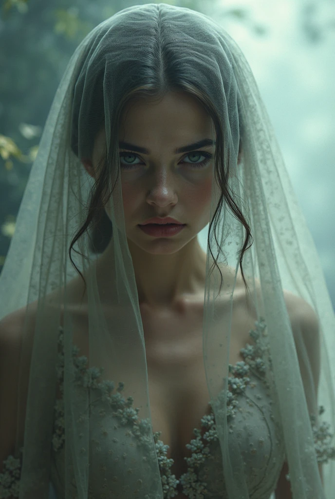A beautiful bride standing alone in a dimly lit rocky cave, wearing an elegant goth wedding dress, (masterpiece, ultra-detailed, ultra-realistic, high quality:1.2), (photorealistic:1.37), dramatic studio lighting, chiaroscuro lighting, dramatic shadows, intricate lace details on dress, flowing fabric, detailed eyes, beautiful detailed lips, extremely detailed face, open mouth, pleading expression, moody atmosphere, dark mysterious background, glowing ethereal lighting, frontal, 1girl in, center, medium shoot