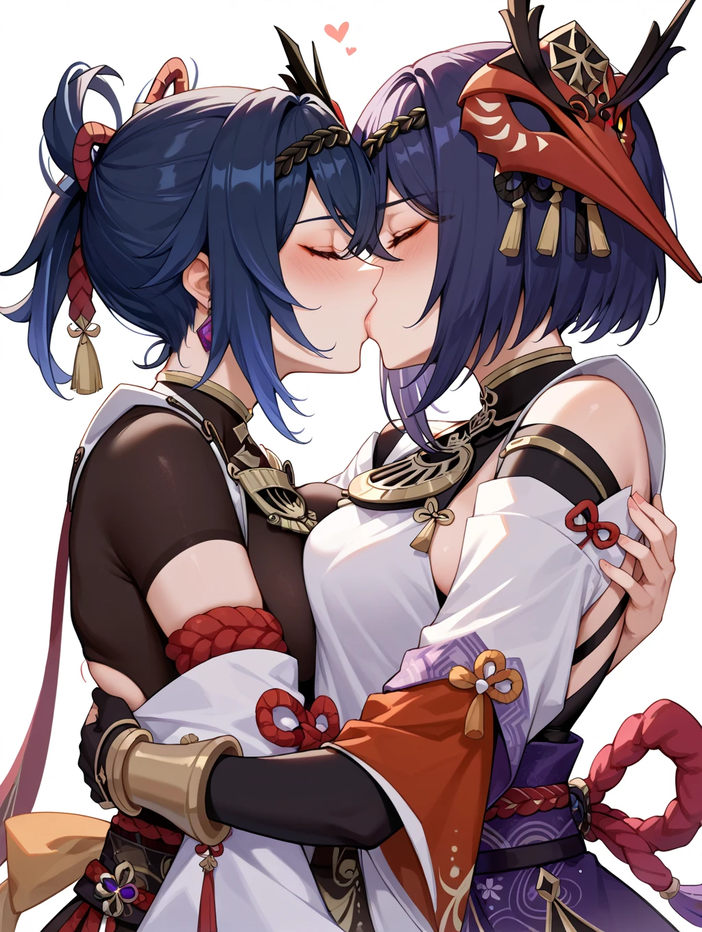 Scaramouche, fellatio, kiss, lick, annoyed, genshin impact, petite, cute, effeminate, best quality,4k,8k,highres,masterpiece:1.2),ultra-detailed