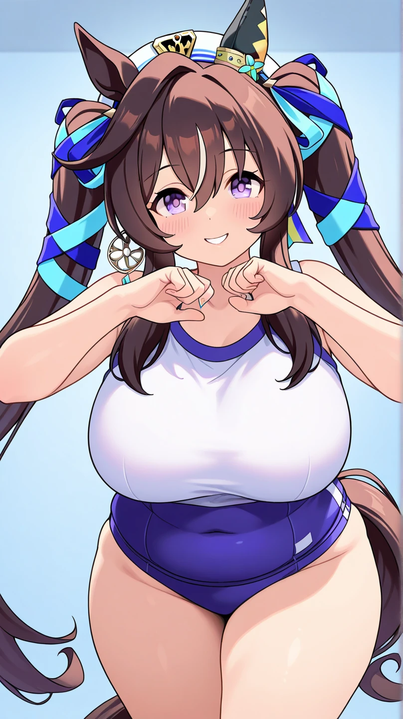 1girl, <lora:naked_ribbon_v1.0:0.8> ,naked_ribbon,ribbon_bondage,red_ribbon,huge breasts,upper body, simple background, <lora:heart_eyes_v1.0:1>,heart-shaped pupils, hands on own chest, smile, <lora:kashino_hot springs relaxation_v0.3:0.7> , kashino_\(azur_lane\),purple eyes,long hair, cow_horns, brown_hair,, masterpiece, best quality, extremely detailed face, sharp details, high contrast,