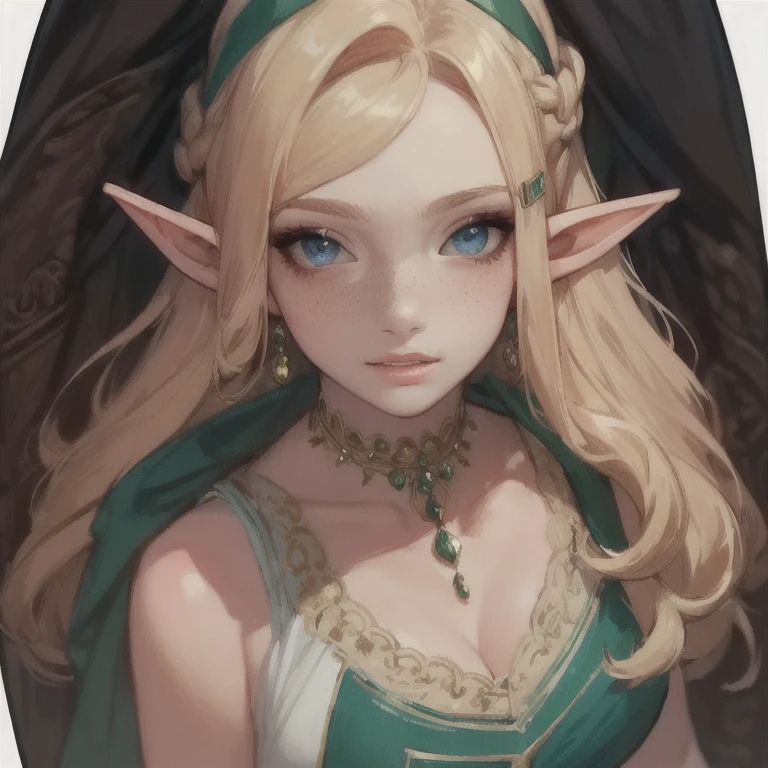 ((masterpiece, best quality)), there is a blonde woman standing in front of a wall, (elven ears), female elf, portrait of female elf, stunning character art, character art, of a beautiful female elf, athletic body, muscular:1.3, Well trained, abs, epic exquisite character art, character art portrait, rossdraws 1. 0, high quality digital concept art, beautiful female warrior